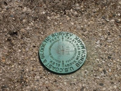 1934 - Bench Mark - - N/E Corner of Courthouse Lawn - - In front of N/E Cannon image. Click for full size.