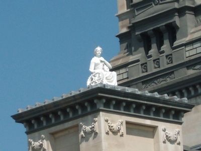 Statue top of Clinton County Courthouse image. Click for full size.