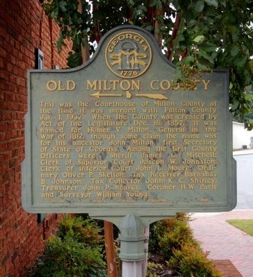 Old Milton County Marker image. Click for full size.