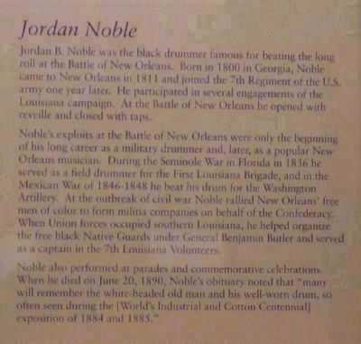 Jordan B. Noble, the Washington Artillery's renowned black drummer image. Click for full size.