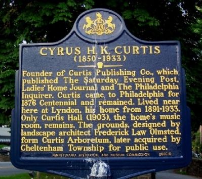 Cyrus H. K. Hurtis Marker image. Click for full size.