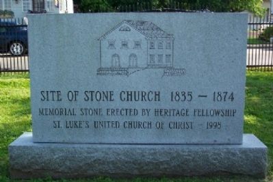 Site of Stone Church 1835-1874 Marker. Click for full size. Site of Stone Church 1835-1874 Marker image. Click for full size.