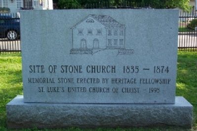 Site of Stone Church 1835-1874 Marker image. Click for full size.