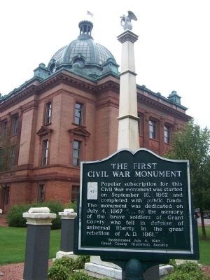 The First Civil War Monument Marker image. Click for full size.
