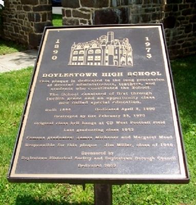 Doylestown High School Marker image. Click for full size.
