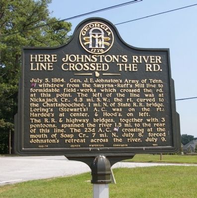 Here Johnston’s River Line Crossed the Road Marker. Click for full size. Here Johnston’s River Line Crossed the Road Marker image. Click for full size.