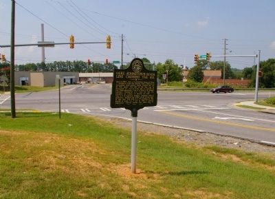 Here Johnstons River Line Crossed the Road Marker image. Click for full size.