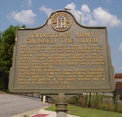 Johnstons Army Crossed the River Marker image. Click for full size.