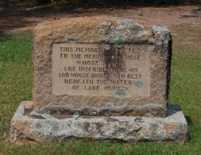 Third Memorial to Those Buried<br>Under the Waters of Lake Murray image. Click for full size.