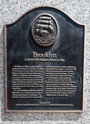 Brooklyn: a 20,000-Mile Religous Exodus by Ship Marker image. Click for full size.
