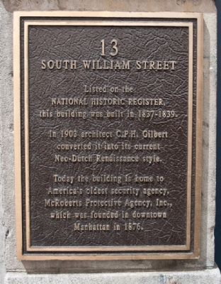 13 South William Street Marker image. Click for full size.