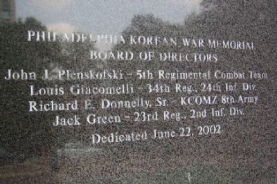 The Philadelphia Korean War Memorial Dedication image. Click for full size.