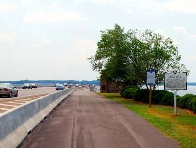 World War II Bombing Ranges Marker -<br>Looking South Along North Lake Drive image. Click for full size.