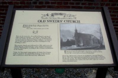 Old Swedes' Church Marker image. Click for full size.