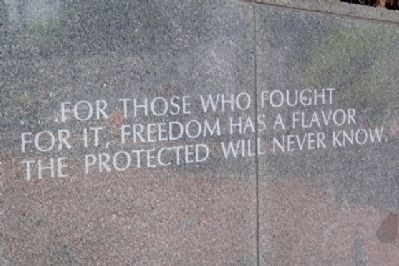 Philadelphia Vietnam Veterans Memorial Freedom Quote image. Click for full size.