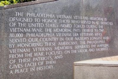Philadelphia Vietnam Veterans Memorial Tribute image. Click for full size.