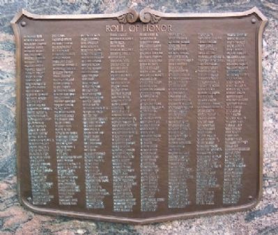 Sixth, Eleventh and Twelfth Wards World War I Memorial Roll of Honor M-Z Panel image. Click for full size.