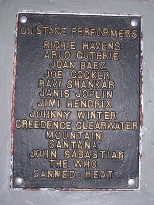 Close up of left side list of Woodstock Performers image. Click for full size.