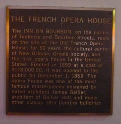 The French Opera House Marker image. Click for full size.