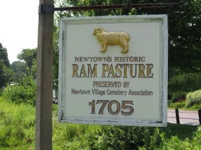 Newtowns Historic Ram Pasture Marker image. Click for full size.