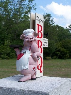Locally famous Bluffton BBQ sign image. Click for full size.
