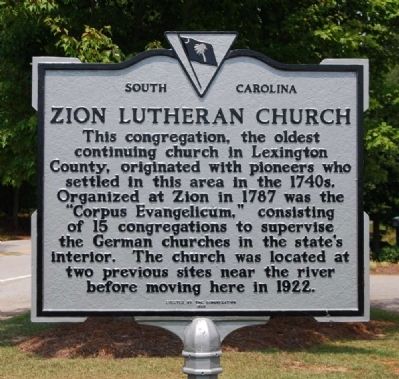 Zion Lutheran Church Marker image. Click for full size.