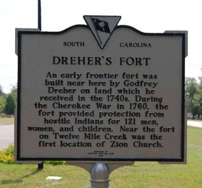 Dreher's Fort Marker. Click for full size. Dreher's Fort Marker image. Click for full size.