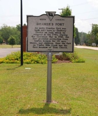 Dreher's Fort Marker. Click for full size. Dreher's Fort Marker image. Click for full size.