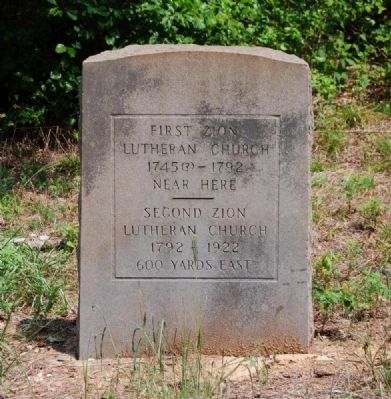 Zion Lutheran Church Original Site Marker -<br>Located About 1/2 mile North of the Present Site. Click for full size. Zion Lutheran Church Original Site Marker -<br>Located About 1/2 mile North of the Present Site image. Click for full size.