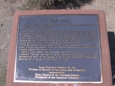 Devil’s Gate Marker. Click for full size. Devil’s Gate Marker image. Click for full size.