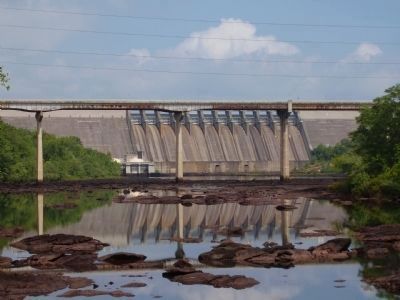 The Louie Morris Bridge and Hartwell Dam in the Background. Click for full size. The Louie Morris Bridge and Hartwell Dam in the Background image. Click for full size.