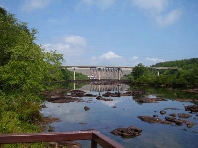 The Louie Morris Bridge and Hartwell Dam in the Background. Click for full size. The Louie Morris Bridge and Hartwell Dam in the Background image. Click for full size.