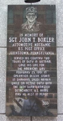 Sgt. John T. Boxler Marker image. Click for full size.