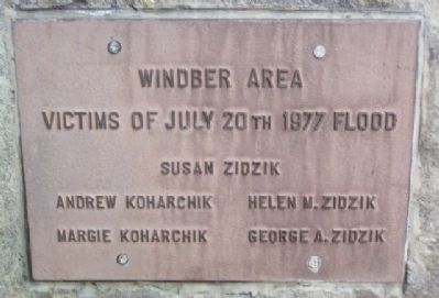 Windber Area Victims of July 20th 1977 Flood Marker image. Click for full size.