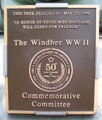 Windber Veteran's Park Tank Marker image. Click for full size.