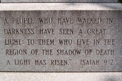 Greater Johnstown Flood Victims Bible Verse (SE Face) image. Click for full size.