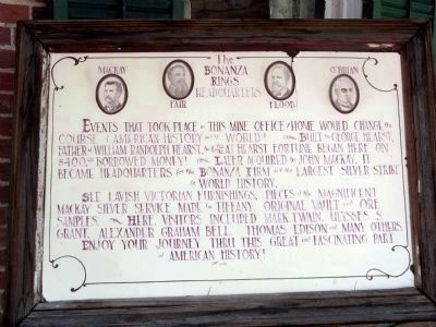 Sign on Display on Front Porch of the Mansion image. Click for full size.