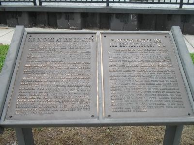 Old Bridges at this Location / Hancocks Bridge and the Revolution War Marker. Click for full size. Old Bridges at this Location / Hancocks Bridge and the Revolution War Marker image. Click for full size.