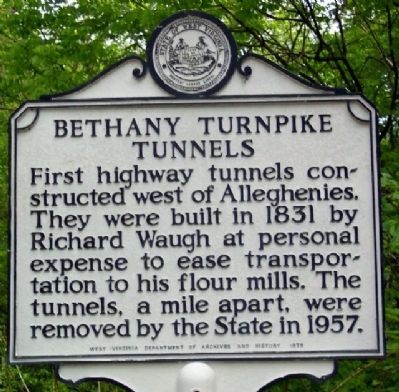Bethany Turnpike Tunnels Marker. Click for full size. Bethany Turnpike Tunnels Marker image. Click for full size.
