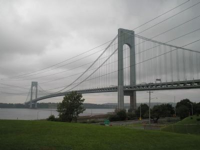 Verrazano – Narrows Bridge from Brooklyn. image. Click for full size.