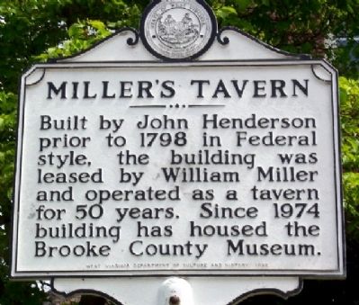 Miller's Tavern Marker. Click for full size. Miller's Tavern Marker image. Click for full size.