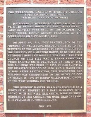 The Wellsburg United Methodist Church Marker. Click for full size. The Wellsburg United Methodist Church Marker image. Click for full size.