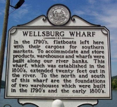 Wellsburg Wharf Marker. Click for full size. Wellsburg Wharf Marker image. Click for full size.
