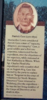 Patrick Gass on The Lewis and Clark Connection Marker image. Click for full size.