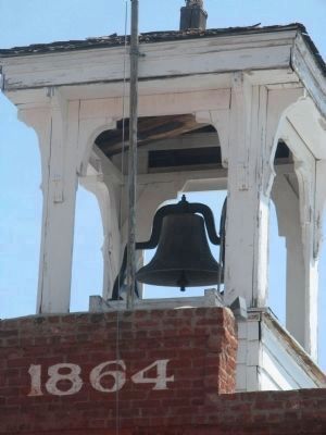 Fire Bell at Top of Building image. Click for full size.