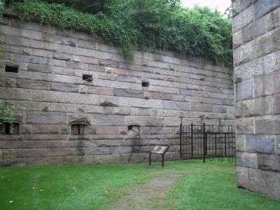 Marker behind Fort Tompkins. Click for full size. Marker behind Fort Tompkins image. Click for full size.