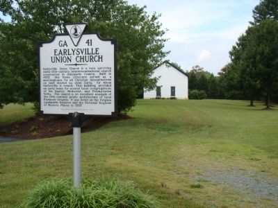Earlysville Union Church and Marker. Click for full size. Earlysville Union Church and Marker image. Click for full size.