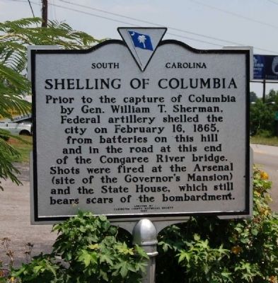 Shelling of Columbia Marker image. Click for full size.