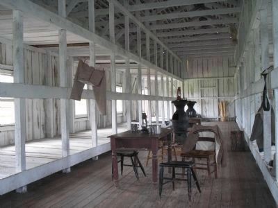 Inside Confederate Prison Barracks image. Click for full size.