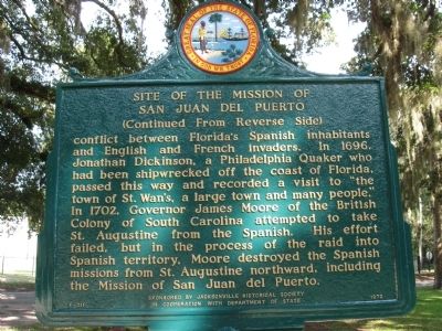 Site of the Mission of San Juan del Puerto Marker image. Click for full size.